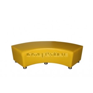Банкетка полукруглая на каркасе" (хромированные ножки) арт. БПКхрн-1 желтый