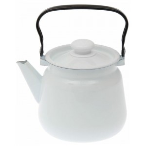 Чайник, 3,5 л, эмалированная крышка, цвет белый