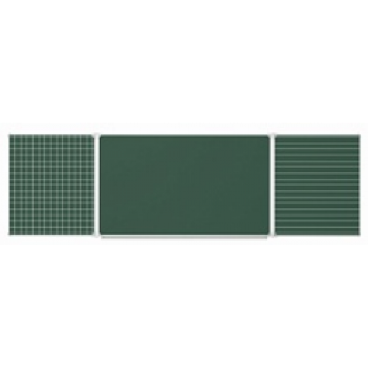 Доска аудиторная меловая 3-элементная "Клетка/Линейка" 340x100 см