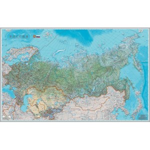 Физическая карта РФ с полуостровом Крым