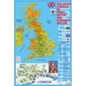 Карта Великобритании (на английском языке)