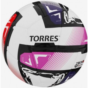 Мяч футзальный TORRES Futsal Resist, размер 4, 24 панели, ПУ, 3 подкладочных слоя, цвет белый/мульти
