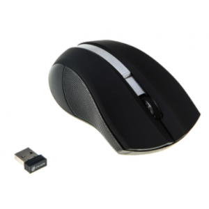 Мышь Oklick 615MW, оптическая, беспроводная, USB, черный и серебристый