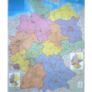 Настенная карта Германии политическая на немецком языке
