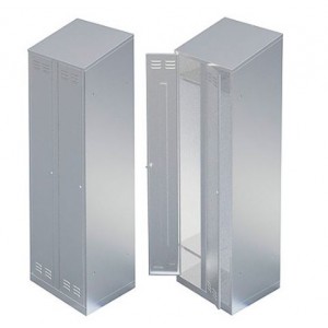 Шкаф для одежды ШО-02 (600х500х2000 мм, 2 секции, нержав.)
