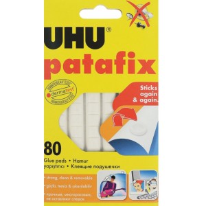 Подушечки клеящие UHU Patafix, 80 шт., многоразовые, белые