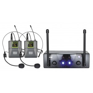 Радиосистема двухканальная c двумя поясными передатчиками и головными гарнитурами