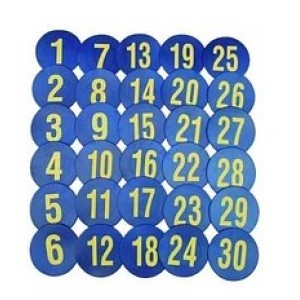 Резиновые диски с числовой маркировкой (в комплекте 30 шт.)