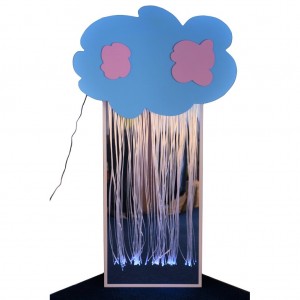 Зеркальное панно с фиброоптическими нитями «Разноцветный дождь» 