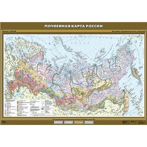 Учебная карта "Почвенная карта России" 100х140