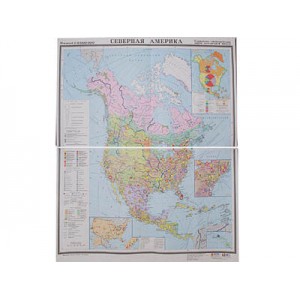 Учебная карта "Северная Америка" (социально-экономическая) (матовое, 1-стороннее лам.)