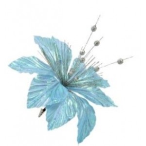 Украшение новогоднее ёлочное "Лилия голубой блеск", 27x27x8 см