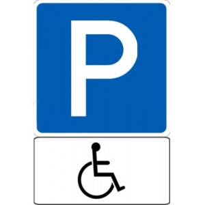 Знак дорожный, комплект "Парковка для инвалидов" 8.17+6.4. ГОСТ-Р 52290-2004